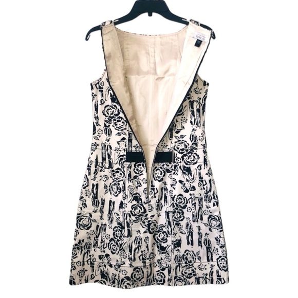 Vintage Rickie Freeman Teri Jon Parisian Woman in Paris Graphic Dress size 2 - Picture 8 of 12